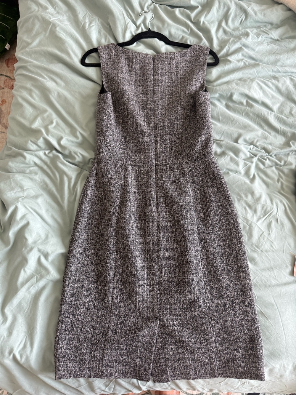 White House Black Market Gray Tweed Midi Sheath Dress - Picture 3 of 3